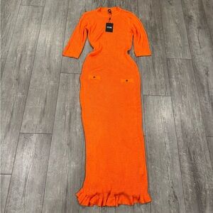 STYLEWE Vibrant Orange Knit Sweater